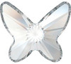 Swarovski 2854 12mm Butterfly Flatback Crystal Silver Night
