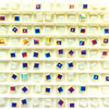 Swarovski 5601 4mm Cube Beads White Opal AB   (36 pieces)