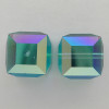 Swarovski 5601 6mm Cube Beads Indicolite AB