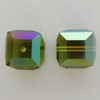 Swarovski 5601 6mm Cube Beads Olivine AB