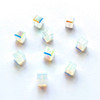 Swarovski 5601 8mm Cube Beads White Opal AB   (6 pieces)