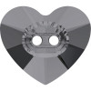 Swarovski 3023 16mm Heart Button Crystal Silver Night ( 72 pieces)