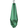 Swarovski 6531 34mm Pure Drop (half hole)-classic cap Pendants Emerald Rhodium