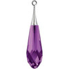 Swarovski 6532 21mm Pure Drop (half hole)-trumpet cap Pendants Amethyst Rhodium