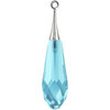 Swarovski 6532 44mm Pure Drop (half hole)-trumpet cap Pendants Aquamarine GunMetal