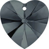 Swarovski 6228 14mm Graphite Xilion Heart Pendants . Graphite brings a dark and strong, bluish gray-black tone to the palette that features an entirely homogenous surface, rendering it ideal for creating graduated transitions between Crystal Silver Night and Jet.  . Swarovski Crystal is the finest quality precision-cut crystal in the world. Fashionable and sophisticated styles are infused with rich colors and lavish coatings. SWAROVSKI ELEMENTS are essential in creating captivating jewelry designs of exceptional radiance and quality.