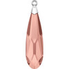 Swarovski 6533 23mm Raindrop Pendants Blush Rose Rhodium (24 pieces)