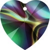 Swarovski 6228 10mm Crystal Rainbow Dark Xilion Heart Pendants