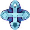 Swarovski 6868 24mm Aquamarine Metallic Bluez Cross Tribe Pendants