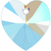 Swarovski 6228 18mm Xilion Heart Pendants Light Sapphire Shimmer