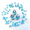 Swarovski 6565 18mm Metallic Cap Pear Shaped Pendant Aquamarine Light Chrome (36  pieces)