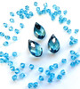 Swarovski 6565 18mm Metallic Cap Pear Shaped Pendant Aquamarine Light Chrome (36  pieces)