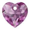 Swarovski 6432 14.5mm Heart Cut Pendants Amethyst