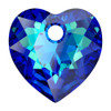 Swarovski 6432 14.5mm Heart Cut Pendants Crystal Bermuda Blue Pro Lay