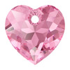 Swarovski 6432 14.5mm Heart Cut Pendants Rose