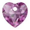 Swarovski 6432 8mm Heart Cut Pendants Amethyst