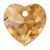 Swarovski 6432 8mm Heart Cut Pendants Topaz