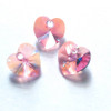 Swarovski  6228 10mm Xillion Heart Pendants Light Rose Shimmer (18 pieces)