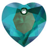 Swarovski  6432 8mm Heart Cut Pendants Emerald Shimmer