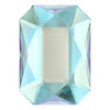 Swarovski  2602 14mm Emerald Cut Flatbacks Aquamarine Shimmer