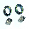Exclusive Swarovski 5600 4mm Offset Cube Beads Black Diamond   (18 pieces)