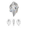 Exclusive Swarovski 6735 32mm Leaf Pendant Topaz  (1 piece)