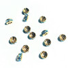 Exclusive Swarovski 5820 5mm Rhinestone Rondelles Gold Aquamarine   (12 pieces)
