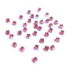 Exclusive Swarovski 5601 4mm Cube Beads Fuchsia AB   (36 pieces)