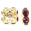 Swarovski 5920 4mm Squaredelles Gold Amethyst   (12 pieces)