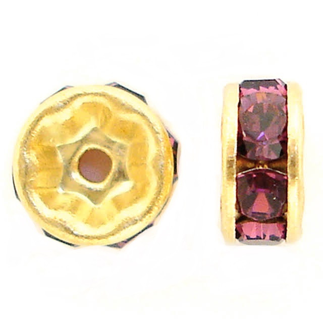 Swarovski 5820 6mm Gold Amethyst Bead | Rainbows Of Light