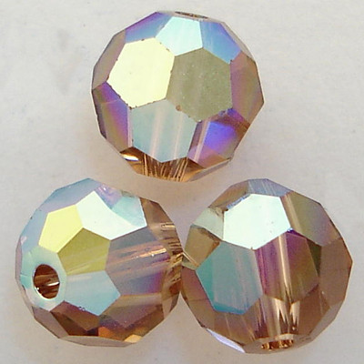 100 Perles Facettes Bohême 4 Mm - Couleur Light Smoked Topaz AB, Marque Preciosa