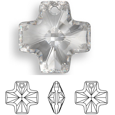 PRIMERO 6866 Crystal AB Cross Pendant – 20mm – Made In Austria