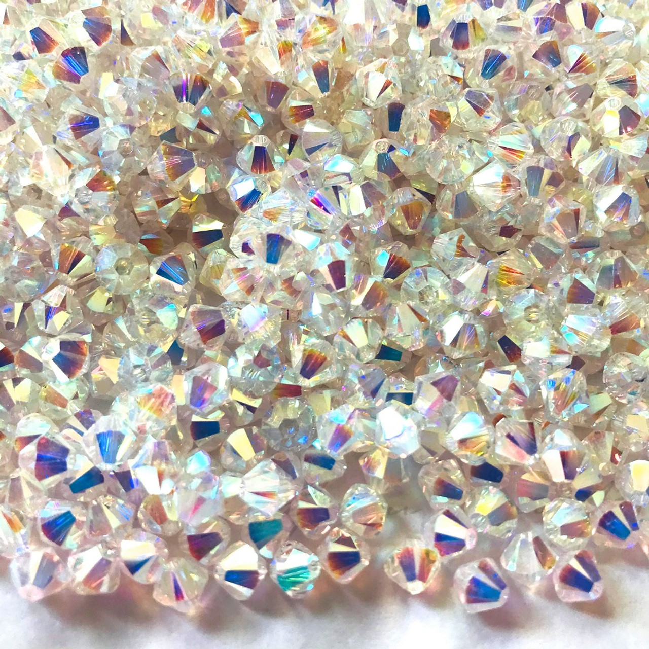 4mm Clear Swarovski Bicone Beads Xillian 144 Piece by Crystal Passions Distributor of Elements Crystals Made in Austria Xillion Cut 5328