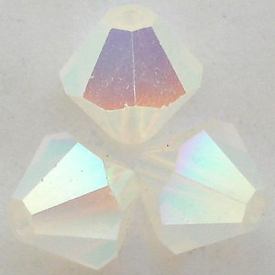 ピアス　No.5328 Swarovski 5328 4mm White Opal AB 2X Bead | Rainbows Of Light