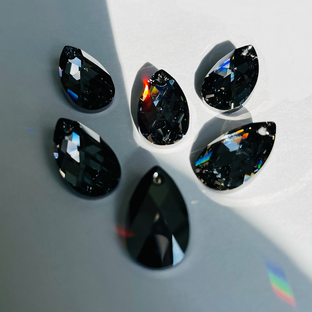 Swarovski 6106 22mm Crystal Silver Night Pendants | Rainbows Of Light