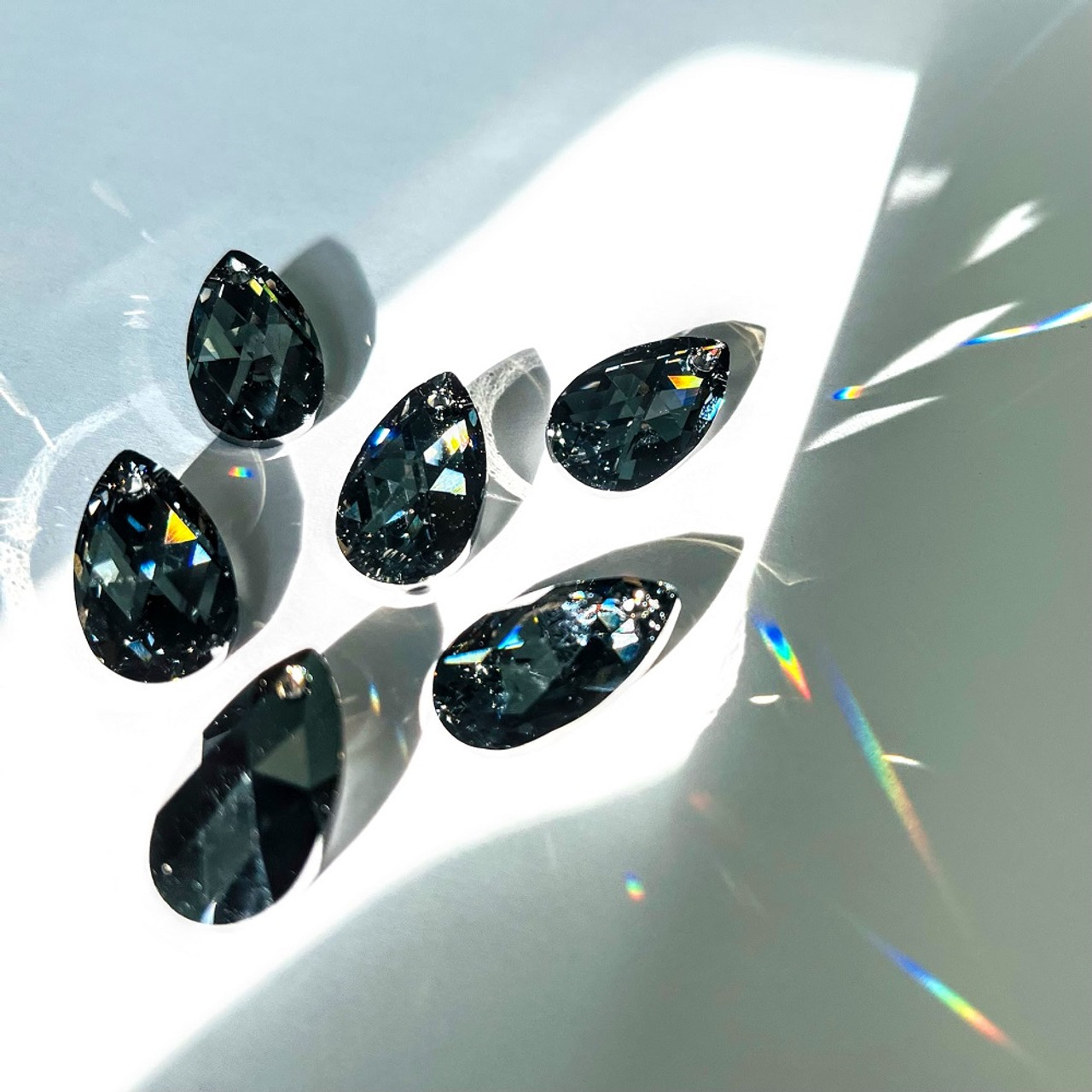 Swarovski 6106 22mm Crystal Silver Night Pendants | Rainbows