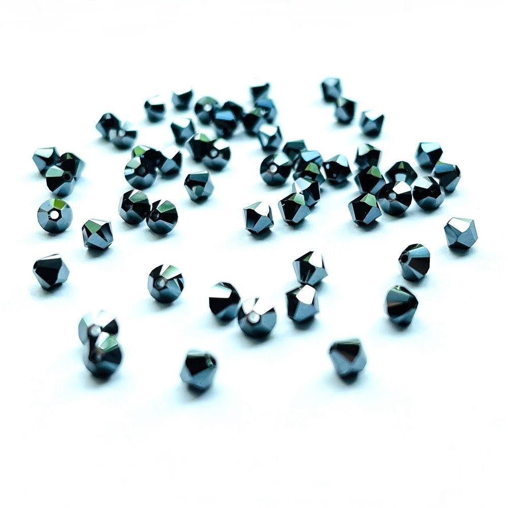 Exclusive Swarovski 5301 10mm Xilion Bicone Beads Jet Hematite 2X (6 ...