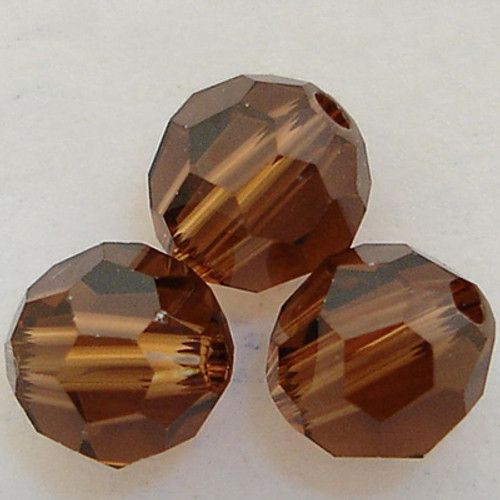 Buy Swarovski 5000 4mm Round Beads Smoked Topaz  (72 pieces)