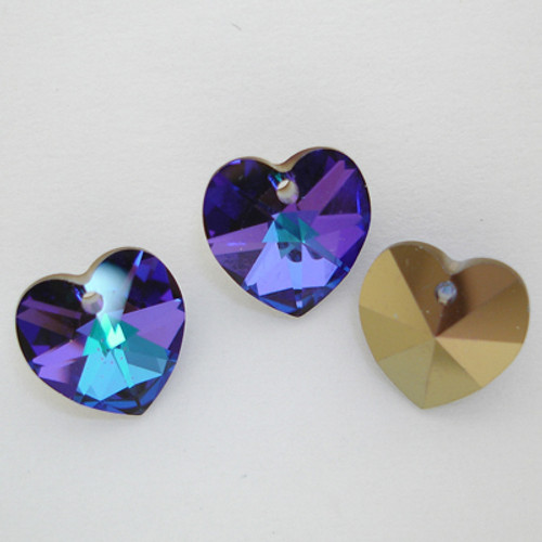 Swarovski 6228 10mm Xilion Heart Pendants Crystal Heliotrope (288 pieces)