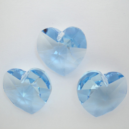 Swarovski 6228 10mm Xilion Heart Pendants Light Sapphire  (18 pieces)
