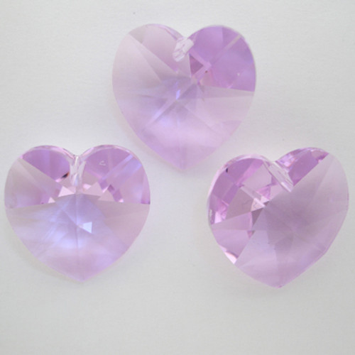 Swarovski 6228 18mm Xilion Heart Pendants Violet  (3 pieces)