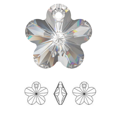 Swarovski 6744 14mm Flower Pendant Crystal (4 pieces)