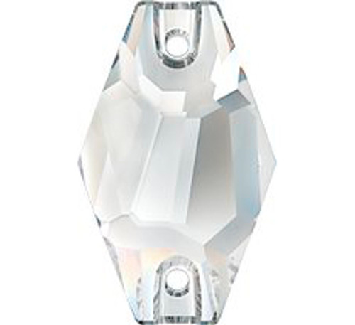 Swarovski 3261 28mm Hexagon Sew On Crystal Silver Night