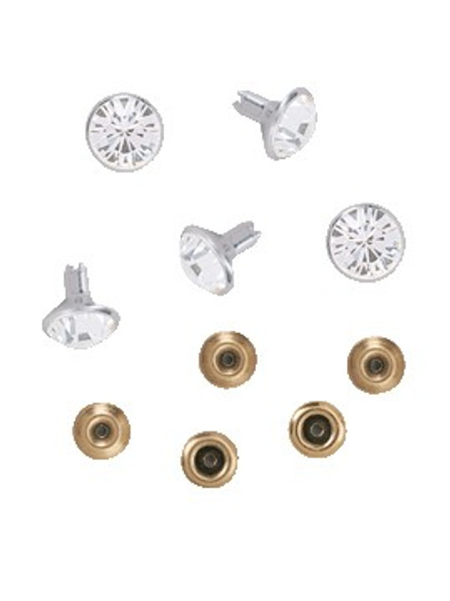 Swarovski Gold 53005 34ss (~7.15mm) Crystal Rivets with 4.2mm shank: Black Diamond