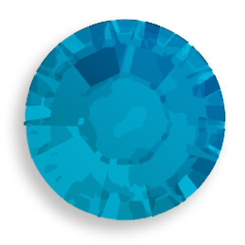 Swarovski 2028 6ss(~1.95mm) Xilion Flatback Caribbean Blue Opal  Hot Fix