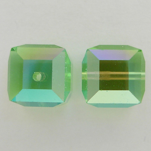 Swarovski 5601 6mm Cube Beads Peridot AB