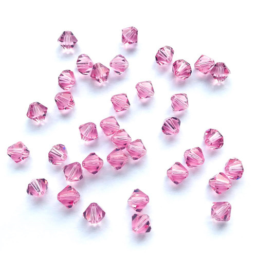 Swarovski 5328 4mm Xilion Bicone Beads Light Rose   (72 pieces)