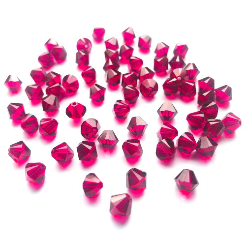 Swarovski 5328 4mm Xilion Bicone Beads Ruby   (72 pieces)