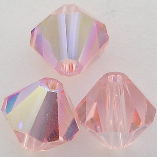 Swarovski 5328 6mm Xilion Bicone Beads Light Rose AB