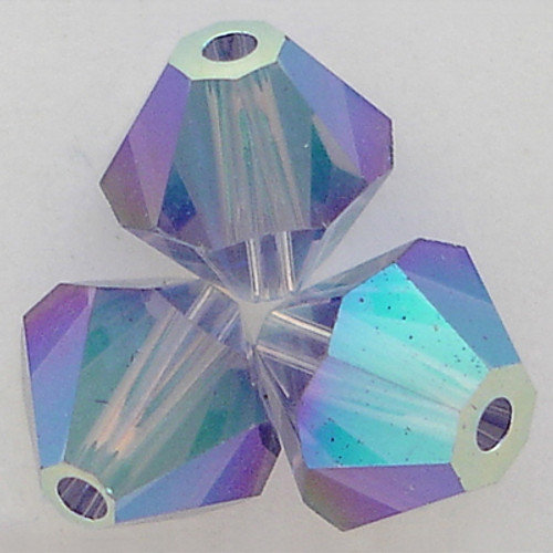 Swarovski 5328 4mm Xilion Bicone Beads Tanzanite AB 2X